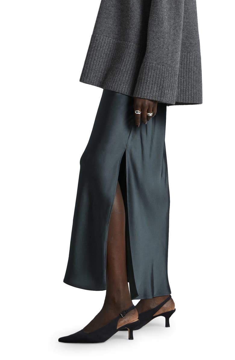 & Other Stories Side Slit Satin Skirt, Alternate, color, 