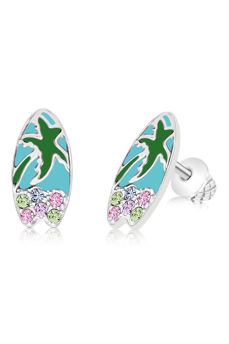 Kids' Surfboard Stud Earrings, Main, color, TURQUOISE MULTI