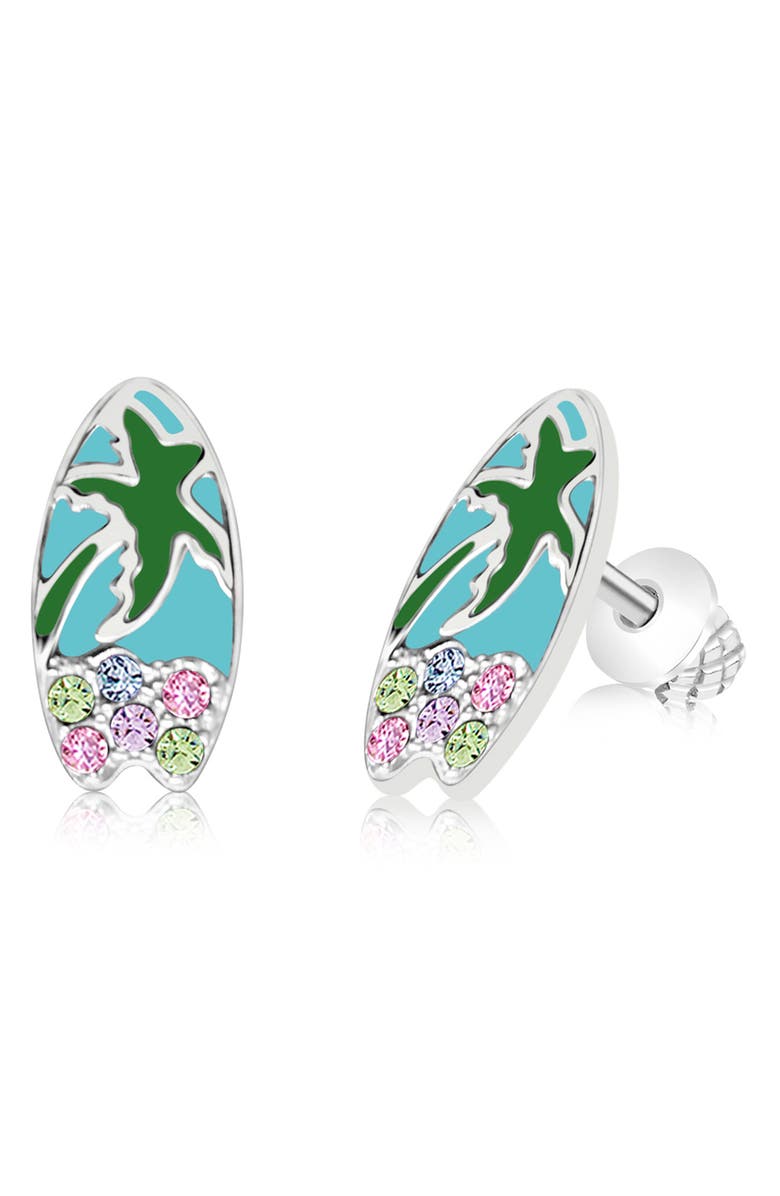 Chanteur Kids' Surfboard Stud Earrings, Main, color, Turquoise Multi