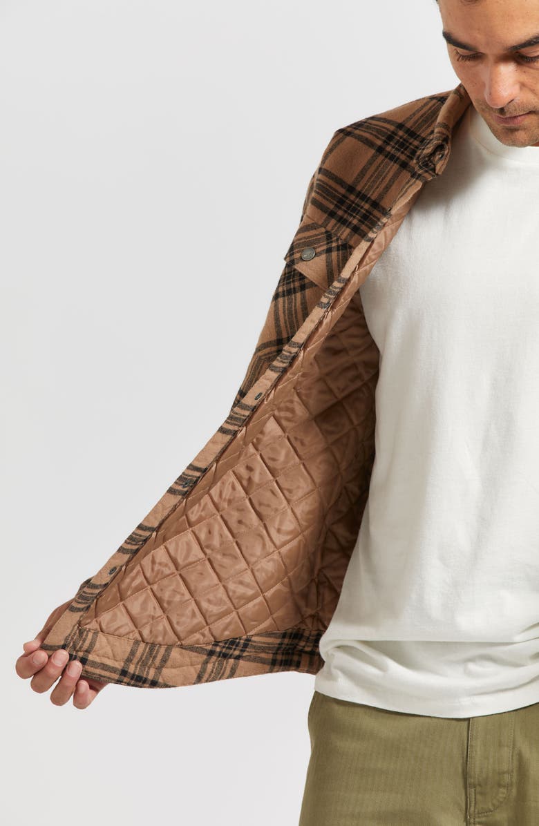 Brixton Bowery Quilted Flannel Shirt Jacket, Alternate, color, 