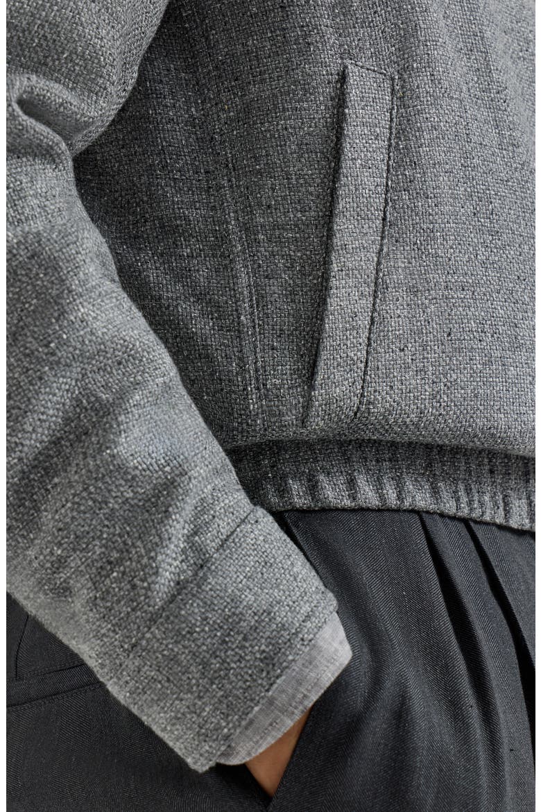 Outerwear jacket with stand collar, Alternate, color, Medium Grey