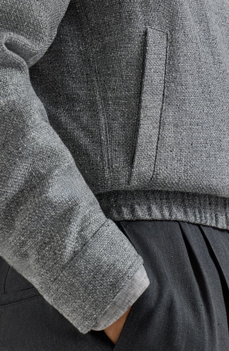 Brunello Cucinelli Outerwear jacket with stand collar, Alternate, color, Medium Grey