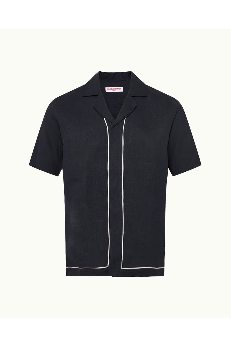 Maitan Linen Relaxed-Fit Shirt, Alternate, color, Night Iris/White Sand