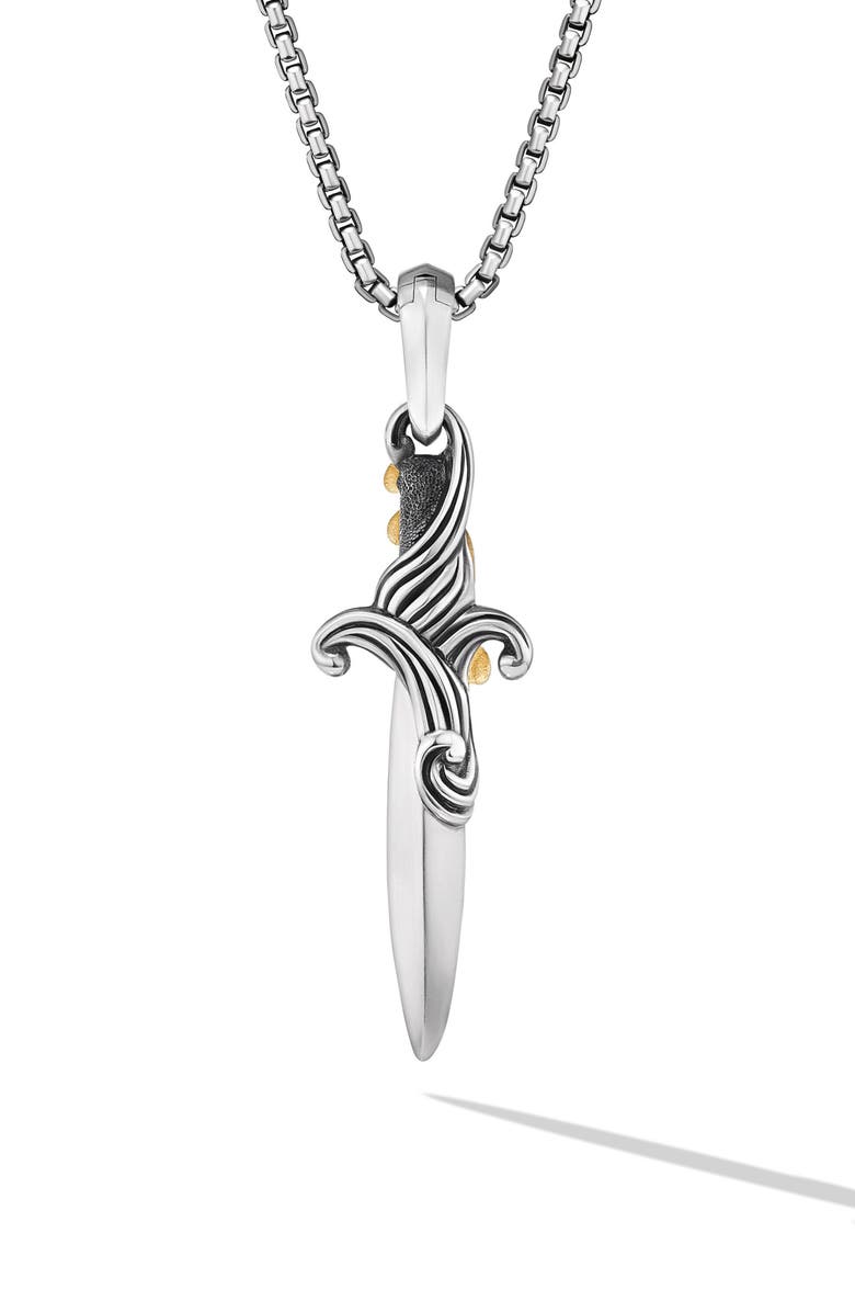 David Yurman XS Waves Dagger Enhancer with Pavé Diamonds, Alternate, color, Sterling Silver/ Yellow Gold