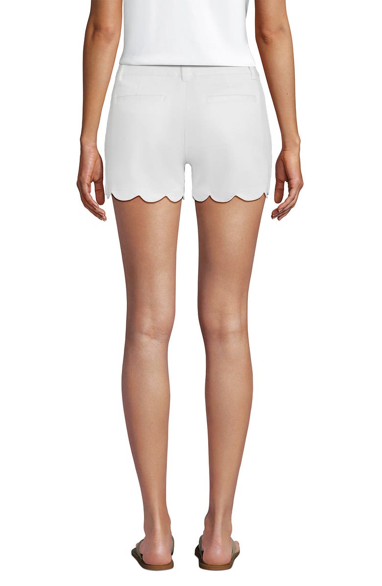 Lands' End Mid Rise Scallop Hem 5" Chino Shorts, Alternate, color, 