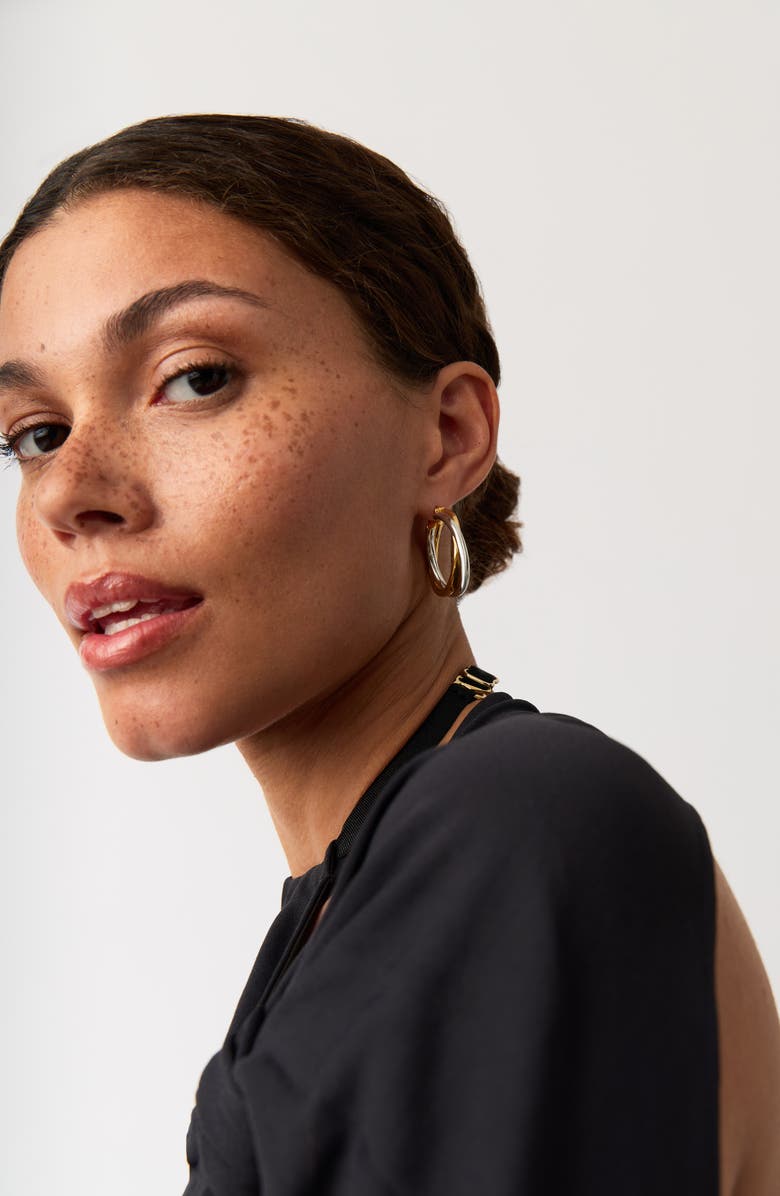 Missoma Lucy Williams Mixed Metal Hoop Earrings, Alternate, color, 