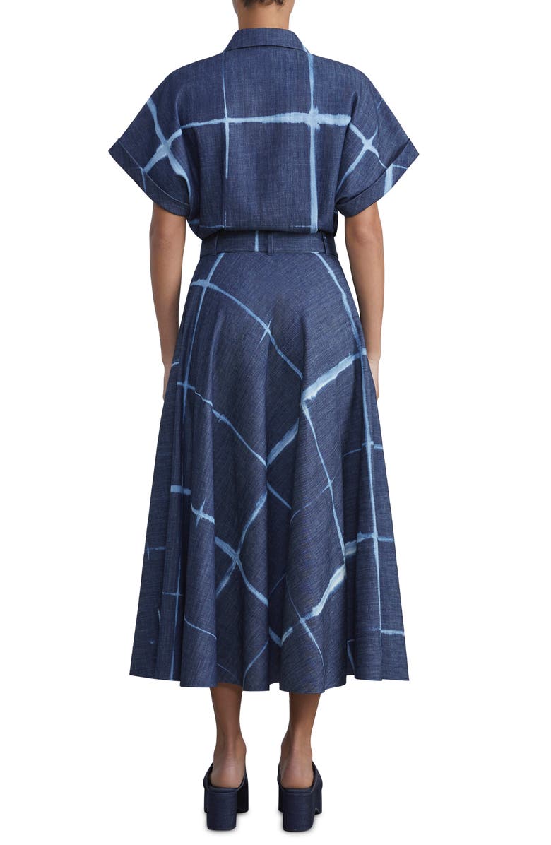 Lafayette 148 New York Shibori Cotton Denim Shirtdress, Alternate, color, 
