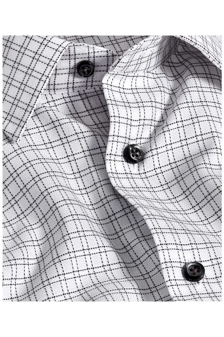 Trim Fit Diamond Geometric Print Dress Shirt, Alternate, color, WHITE/ BLACK