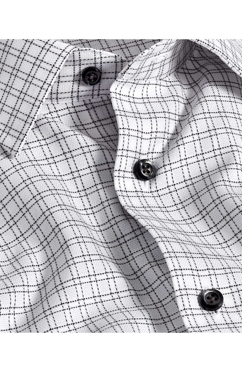 David Donahue Trim Fit Diamond Geometric Print Dress Shirt, Alternate, color, White/ Black