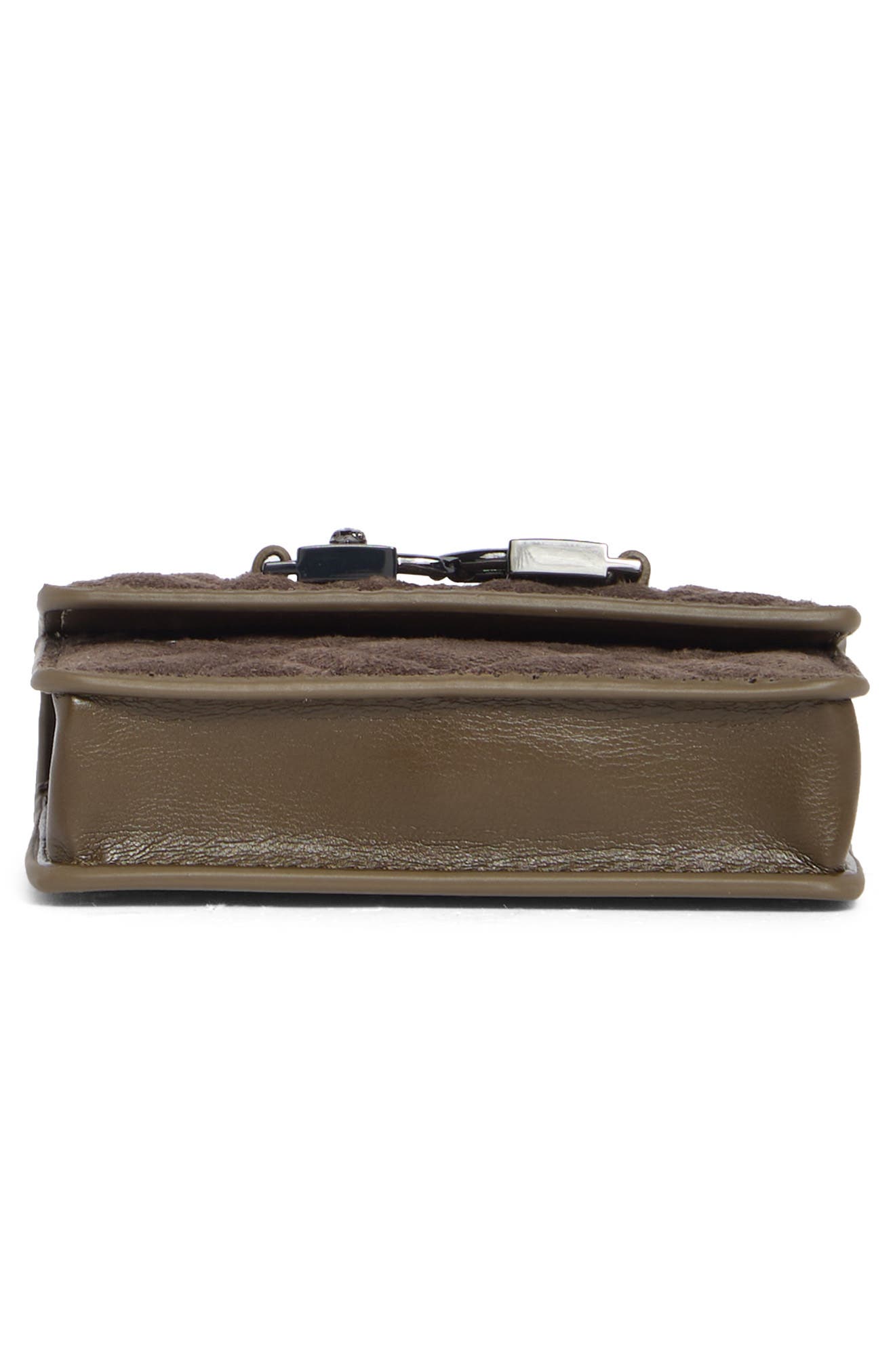 Micro Kingsley Faux Suede Crossbody Bag, Alternate, color, DARK GREY