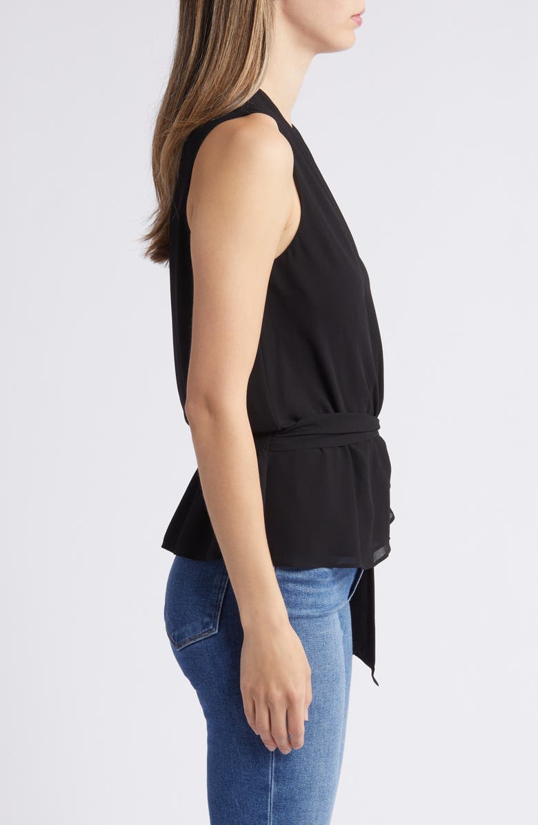 NIKKI LUND Golriz Wrap Tie Waist Sleeveless Top, Alternate, color, Black
