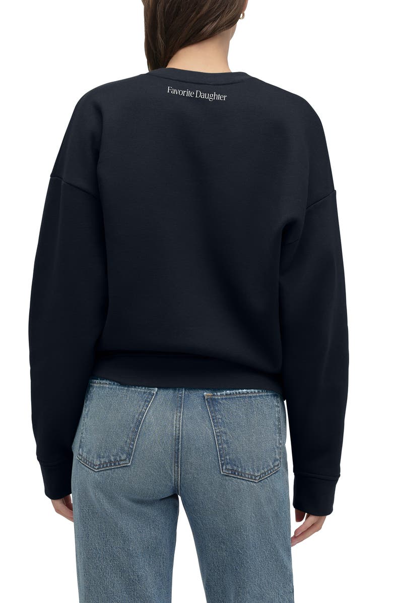 Favorite Daughter The Go Sports Cotton Blend Sweatshirt, Alternate, color, Navy/ White