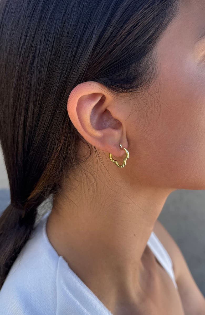 Adornia Clover Hoop Earrings, Alternate, color, Gold