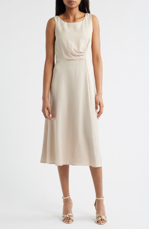 Sleeveless Satin Midi Dress