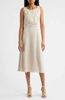 Sleeveless Satin Midi Dress