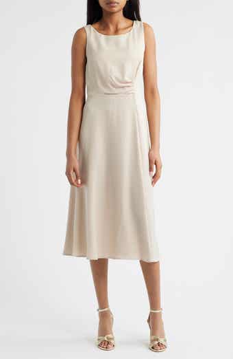 Sleeveless Satin Midi Dress