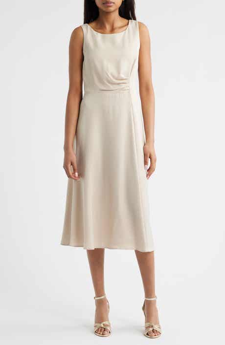 Sleeveless Satin Midi Dress