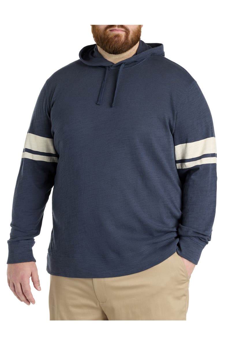 Faherty Big & Tall Sunwashed Striped Hoodie, Main, color, Navy