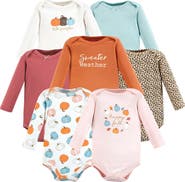 Hudson Baby Soft Cotton Long-Sleeve Bodysuits 7-Piece Value Pack