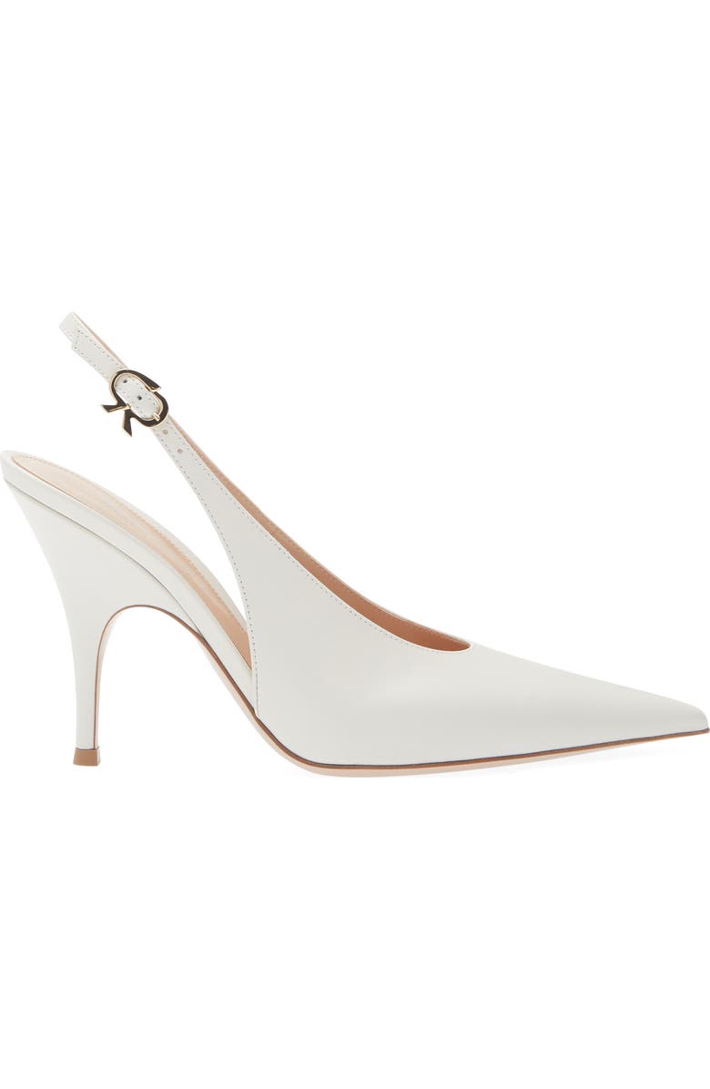 Gianvito Rossi Pointed Toe Slingback Pump, Alternate, color, Offwhite