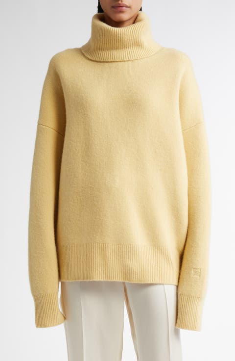 Double Knit Wool & Cashmere Blend Turtleneck Sweater