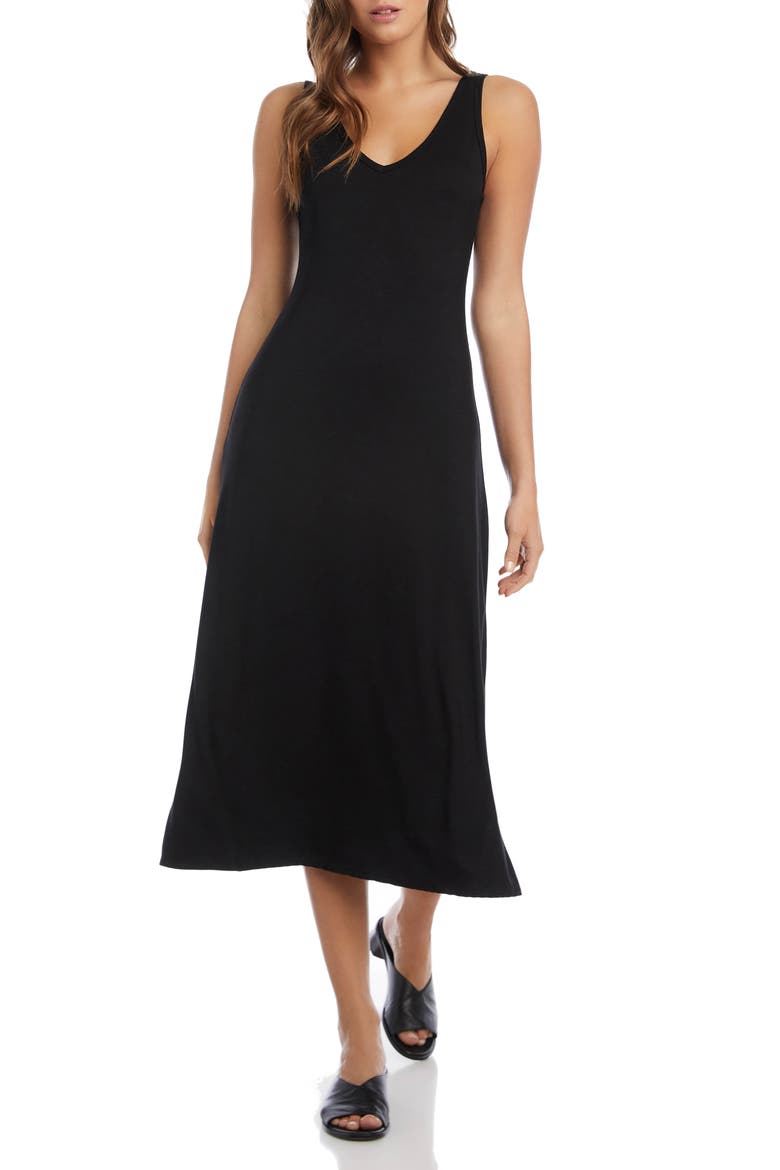 Brigitte Sleeveless Midi Dress, Main, color, BLACK