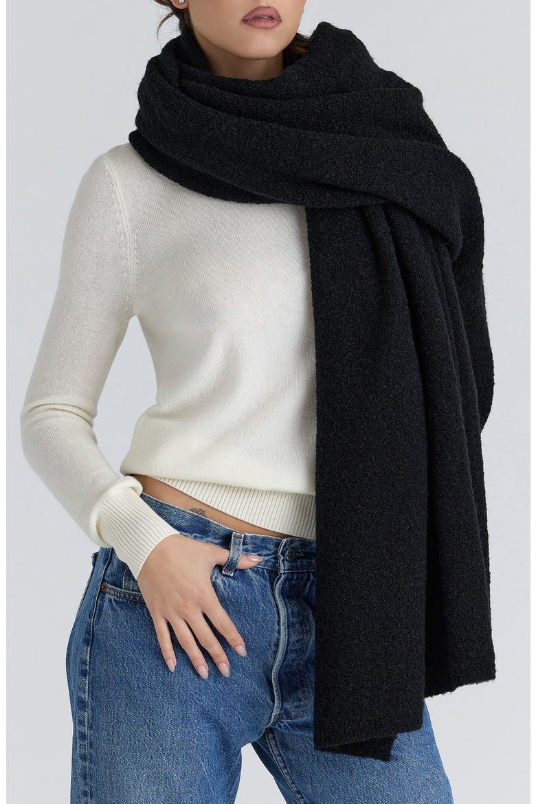 Nara Long Scarf, Main, color, BLACK