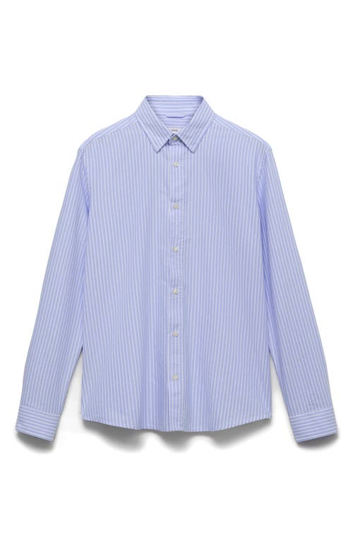Mango Men's Slim-fit Kodak-striped Cotton Shirt In Sky Blue