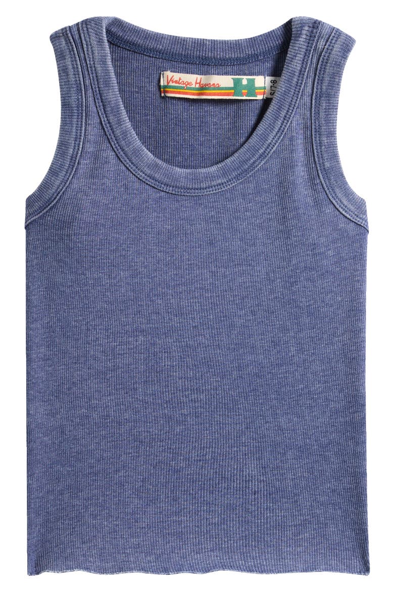 Kids' Rib Knit Tank Top, Main, color, NAVY