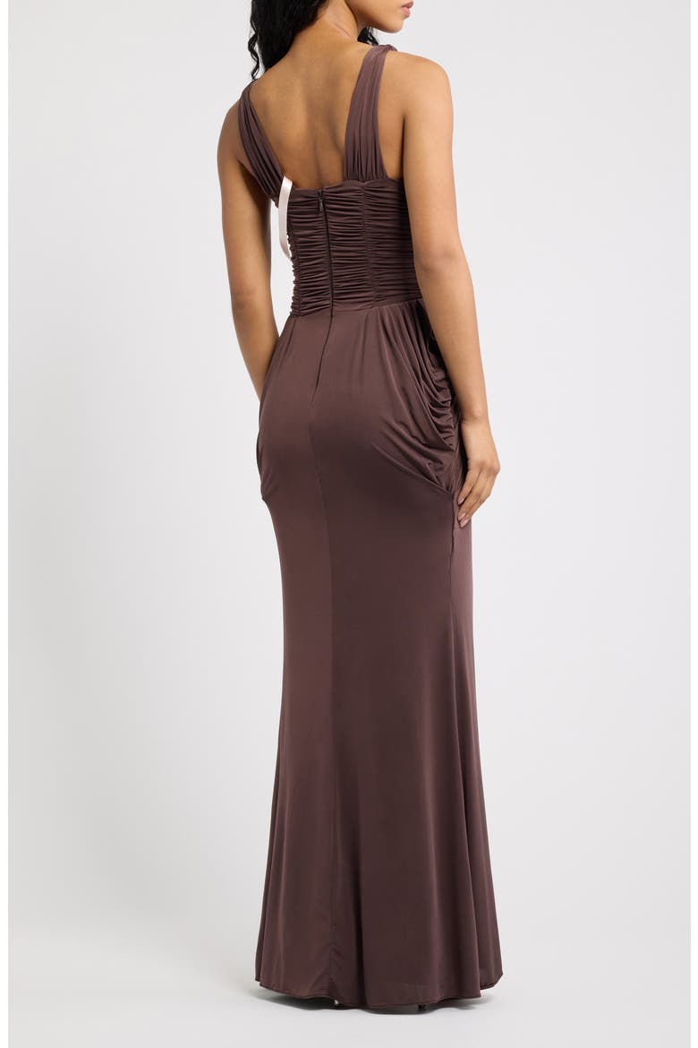 Tabitha Plunge Neck Liquid Soft Jersey Gown, Alternate, color, BLACK CHERRY