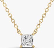 SEREIA OFFICIAL 14K Gold 1 ct Lab Grown Princess Shape Diamond Pendant