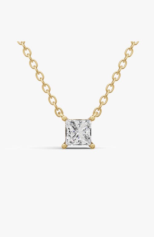 Sereia Official 14k Gold 0.5 Ct Lab Grown Princess Shape Diamond Pendant In Yellow Gold