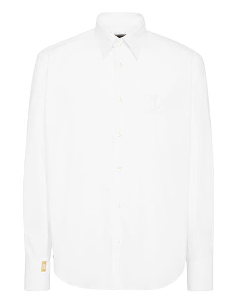 Embroidered Cotton Shirt Loose Fit Men