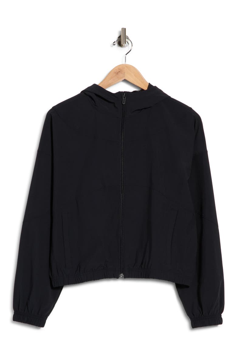 Rival Water Repellent Hooded Jacket, Main, color, BLACK