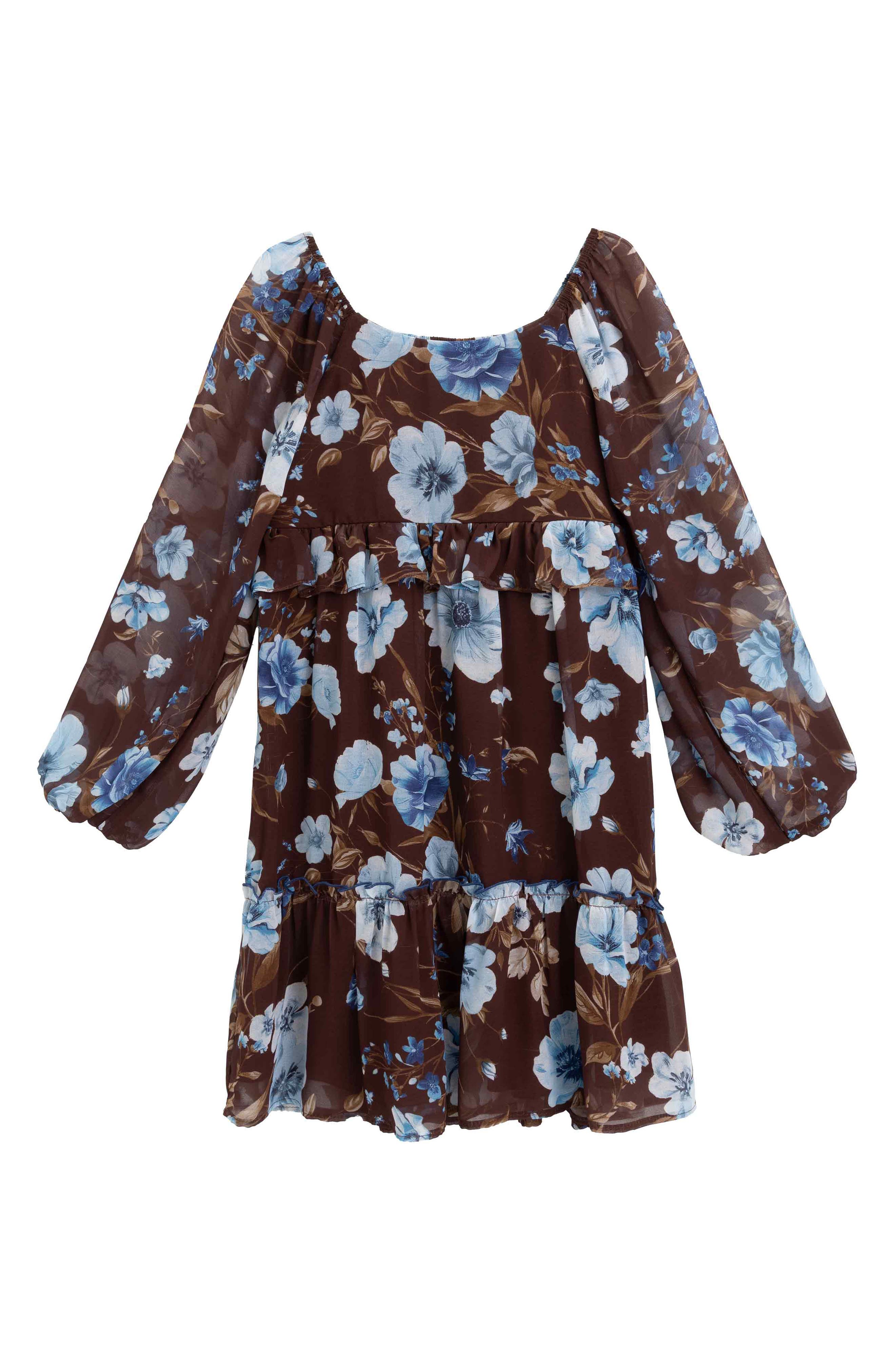 Kids' Long Sleeve Chiffon Babydoll Dress