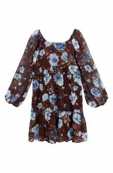 Kids' Long Sleeve Chiffon Babydoll Dress