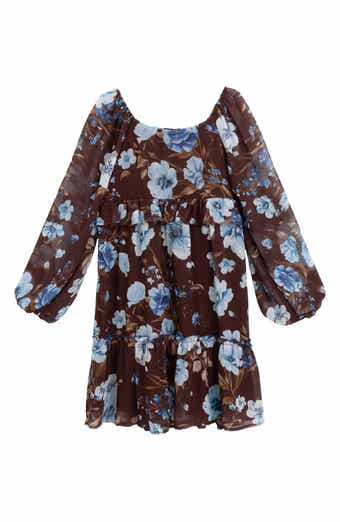 Kids' Long Sleeve Chiffon Babydoll Dress
