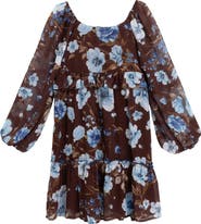 Speechless Kids' Long Sleeve Chiffon Babydoll Dress