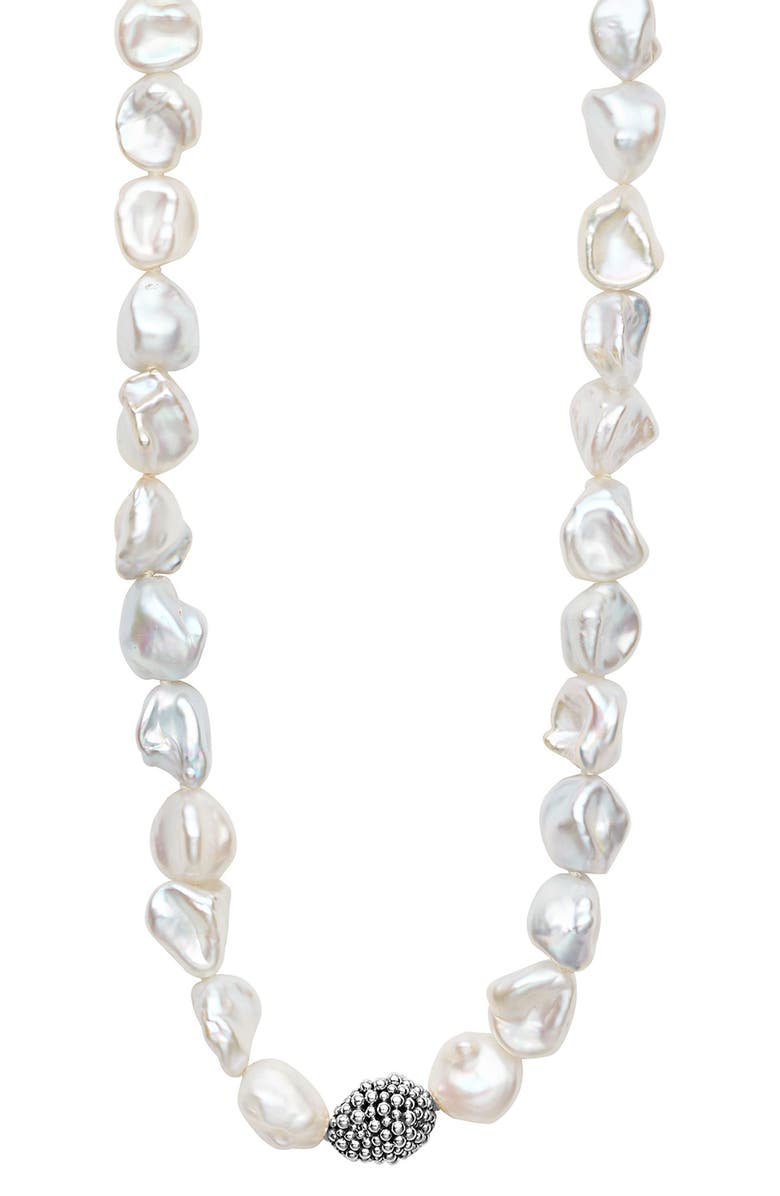 LAGOS Luna Keshi Pearl Nugget Long Necklace, Alternate, color, Silver