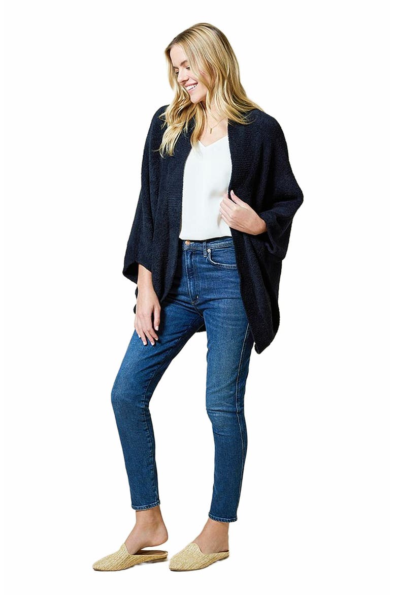 Solid Marshmallow Shawl, Alternate, color, Black