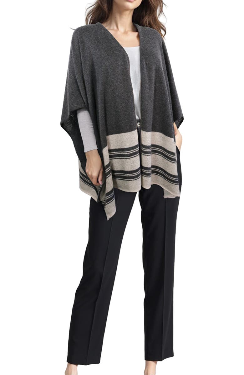 Portolano Lightweight Cashmere shawl, Main, color, Grey Combo