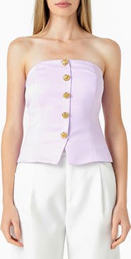 Endless Rose Strapless Button-Up Top