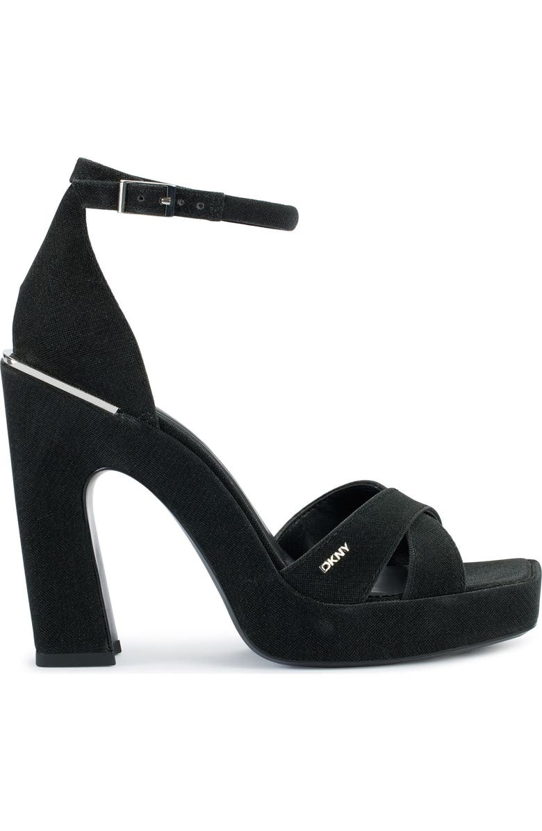 DKNY Linda Ankle Strap Platform Sandal, Alternate, color, Black