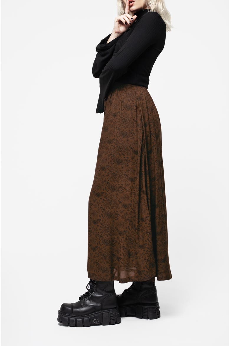 Rosamoth Button Up Midi Skirt, Alternate, color, Brown