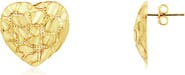 The Lovery Fine Jewelry Gold Rockstud Heart Stud Earrings