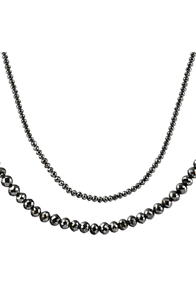 Bliss Diamond 33Ct Black Diamond Necklace in 18K Gold 16" With 2" Extender, Main, color, 