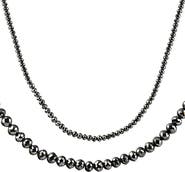 Bliss Diamond 33Ct Black Diamond Necklace in 18K Gold 16" With 2" Extender