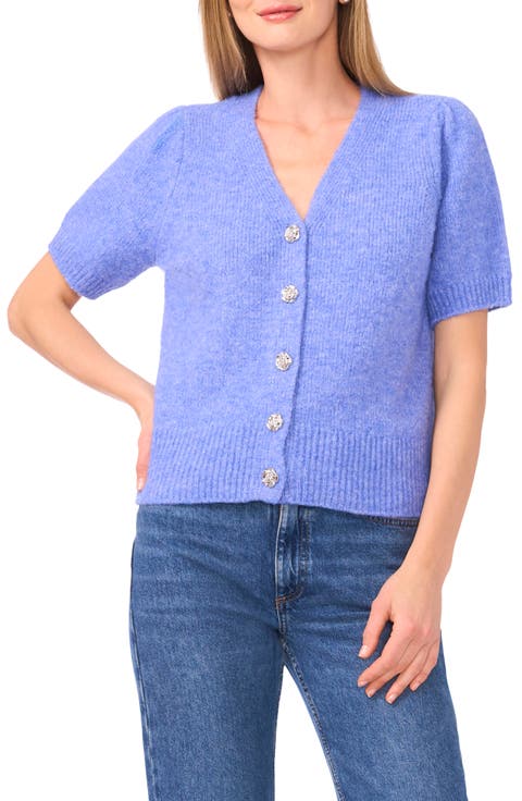 Short Sleeve Button Front Cardigan