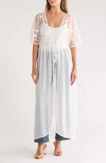 Forgotten Grace Embroidered Tie Front Duster