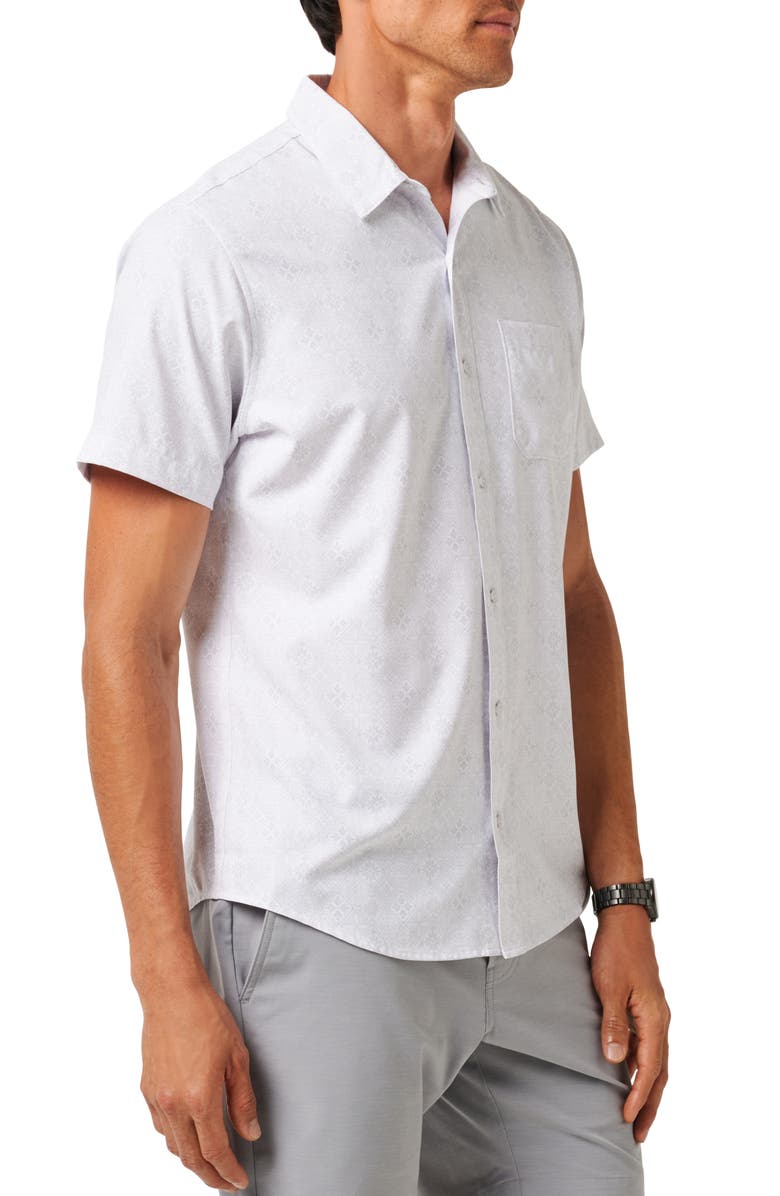 TravisMathew Acropolis Short Sleeve Button-Up Shirt, Alternate, color, White